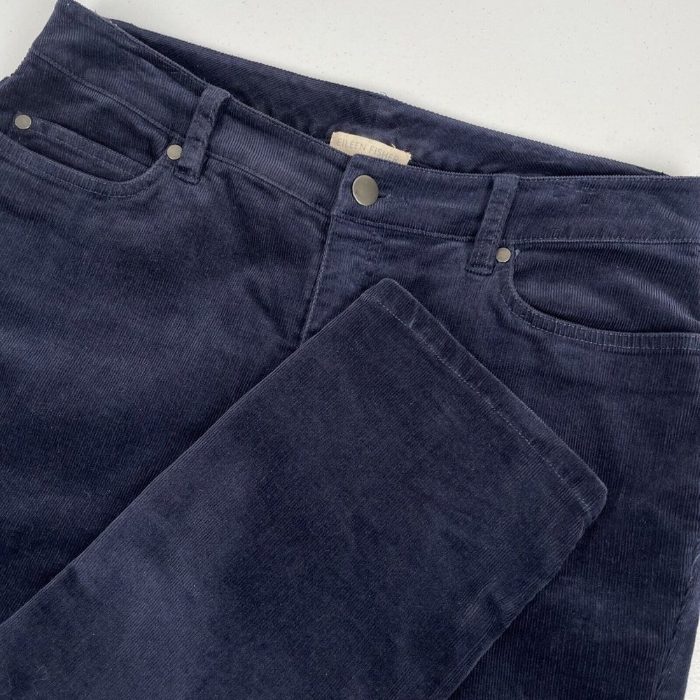 Eileen Fisher Jeans Women's Size 4 Corduroy Organic Cotton Lyocell Spandex Blue